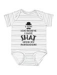 Tstars I Do Believe I Have Shat Upon My Pantaloons Funny Cute Baby Bodysuit 6M (3-6M) Gray Stripes