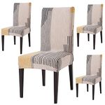 HOKIPO 4 Dining Chair Cover Seater Stretchable Elastic Slipcovers (AR-4103-S1*4),Polyester Blend, Multicolor