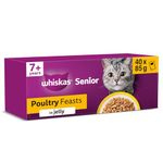 WHISKAS Senior 7+ Wet Cat Food in Jelly 40x85g Poultry Feasts