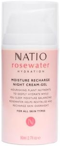 Natio Australia Rosewater Hydration Moisture Recharge Night Cream-Gel 80ml - Hydrating Facial Moisturiser for Fine Lines & Wrinkles, For All Skin Types - Rosewater, Hyaluronate, Shea & Apricot Kernel - Made in Australia