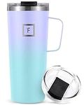 IRON °FLASK Grip Coffee Mug - 710 ml, Leak Proof, Vacuum Insulated Stainless Steel Bottle, Double Walled, Thermo Travel, Hot Cold, Water Metal Canteen (Cotton Candy)