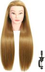 Hot Hairs Synthetic 30-Inch Hair Styling Female Mannequin Head with Table Clamp Stand for Hairdressers, Cosmetology Students, and Salon Training Practice