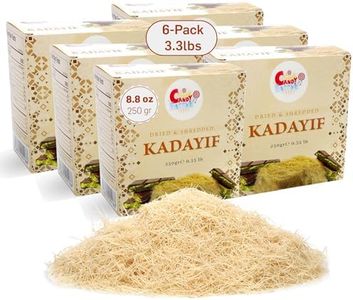 Sarah's Candy Factory Premium 250 gr Dried & Shredded Kadayif 6 Pack (Kataifi) Fillo Dough, Kurutulmus Kadayif Pastry Dough, Phyllo Dough for Dubai Chocolate, (8.8 Oz)