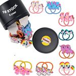 Unicorn Hair Bobbles for Girls Children Baby Cartoon Colourful Small Elastic Hair Scrunchies Set of 16