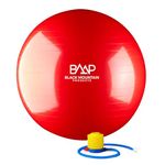 Black Mountain Products 75cm Red Gym Ball 2000lbs Static Strength Exercise Stability Ball with Pump