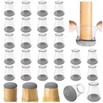 Chair Leg Floor Protectors 24PCS Furniture Sliders for Hardwood Floors, Silicone Chair Leg Protectors for Protecting Floors from Scratches and Noise, Clear-Universal X-Small