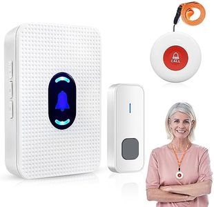 Daytech Call Button Wireless Caregiver Alert System, Elderly Personal Alarm Emergency Panic Button Call Bell for Senior Patient at Home, 1 Receiver & 2 Transmitters