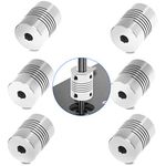 Twotrees 4 Pack Flexible Couplings 5mm to 5mm NEMA 17 Shank for 3D Printer/CNC Machine (Silver, 5x5)