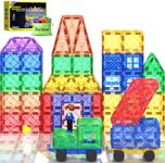 Magnetic Tiles with Cars, Kids Gifts & Toys for 3 Year Old Boys, Educational Toys for Toddlers Kids Age 3-5 4-8, Building Toys Inspire Kids Interest in STEM Learning