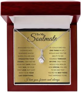 FG Family Gift Mall Gifts For Wife Romantic, Wife Birthday Gift Ideas, To My Smoking Hot Wife Necklace, Necklace For Wife From Husband, Message Card and Gift Box, Stainless Steel, Cubic Zirconia