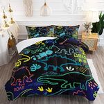 AILONEN Dinosaur Bedding Set Full Comforter Set for Boys,Cartoon Dinosaur Comforter Sets Full Size,Boys Kids Dinosaur Print Bed in a Bag Set for Bedroom Decor 3 Pieces, 1 Comforter and 2 Pillowcases