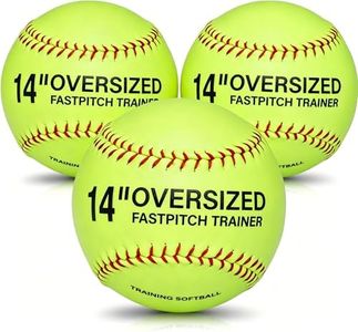 Alvixxy 14" Softball 3 Pack, Oversized Fastpitch Training Softball, Durable Reinforced Stitching, Practice & Recreational Softballs for Adults & Youth
