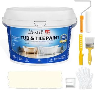 DWIL Tile Paint, Tub and Tile Paint, Bathtub Paint Refinishing Kit With Tools, Water-Based Tub Paint for Bathroom Tile, Sink & Shower, Low Odor, Semi-Gloss Vanilla White, 16.5oz