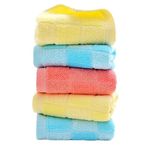 Uber World Soft & Absorbent Microfiber Face Towels for Women, Girls & Kids - Pack of 6 in Solid Colors - Ideal Handkerchiefs, Rumal, Wash Cloths & Makeup Remover Cloths - Fast Drying Facial Cleansing