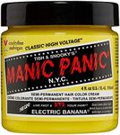 MANIC PANIC Electric Banana Hair Dye - Classic High Voltage - Semi-Permanent Hair Color - Bright, Neon Yellow Hair Dye Glows in Blacklight - Vegan, PPD & Ammonia-Free For Coloring Hair on Women & Men