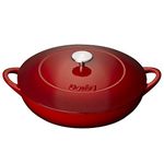 Denby 193043774 Cast Iron Shallow Casserole, Pomegranate, 30 cm