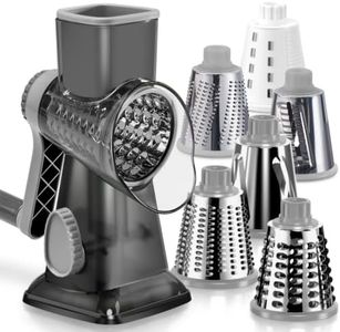 KEOUKE Rotary Cheese Grater, Hand Crank Shredder Slicer, Snow Cone Maker