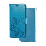 BRAND SET Wallet Cases for ZTE Blade A31 Plus Leather Cover Magnetic Closure and Flip Stand Case, Premium 3D Vintage Elegant Print Phone Cases for ZTE Blade A31 Plus-Blue