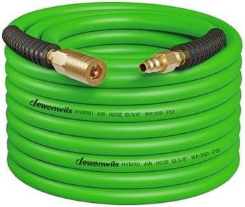 DEWENWILS 3/8 Inch x 50FT Hybrid Air Hose 300 PSI, Heavy Duty Air Compressor Hose with 1/4" Industrial Quick Coupler Fittings, Flexible and Kink Resistant Air Hose (Green)