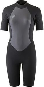 O'Neill Wetsuits Women's Reactor II 2mm Back Zip Spring Wetsuit, Black, 6