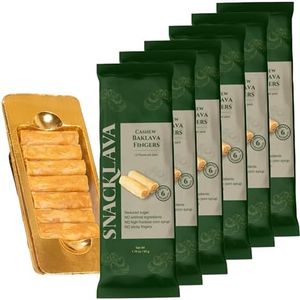 Snacklava Cashew Baklava Fingers - 6 Pack (12 Pieces per Pack) - No Artificial Ingredients, Colors or Preservatives