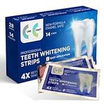 Teeth Whitening Strips -28 Session Upgraded Teeth Whitening Strips for Tooth Whitening - Non Sensitive Formula Safe for Enamel + Mint Flavor Made in The UK