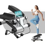 Niceday Mini Stepper Exercise Machine, Steppers with Resistance Bands, Step Machine Exerciser for Home, Up-Down Stepper with LCD Monitor, Space Saving, Non-Slip Pedal, Legs Arms and Full Body Training