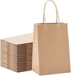 RanGit Bhumi - Brown Paper Bags 50pcs 6"x8"x4" Return Gift Bags, Small Party Favor Paper Carry Bags, Craft Paper Bag- Recycled Eco Friendly Disposable Gift Covers (50)