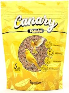 Mycelium Canary Premier Bird Food (5 LB Bag) | Organic, High-Protein Canary Seed Mix with Flax & Whole Eggs | Supports Brain & Heart Health | Vitamin-Enhanced, Non-GMO, Made in USA