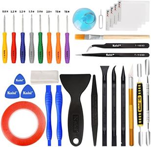 Kaisi 30 in 1 Professional Electronics Screen Opening Pry Tool Repair Kit with Steel and Carbon Fiber Nylon Spudgers, Double Side Adhesive Tape and 6 Screwdrivers for Open Cellphone, Laptops, Tablets