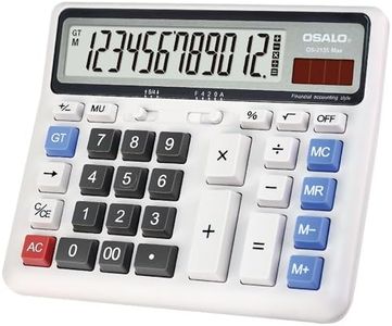 Pendancy Financial Accounting Extra Large LCD Display Large Button 12 Digits Dual Power Electronics Desktop Calculator (OS-2135 Pro)