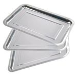 Tattoo Stainless Steel Tray - WZPB 3 Pack Stainless Steel Tattoo Trays 13.5" X 10" Dental Medical Tray Body Piercing Instrument Tray Flat Tool for Tattoo Supplies, Tattoo Kits (3Pcs)