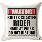 HomeTow Warning Roller Coaster Rider Hard at Work Do Not Disturb Pillowcases Pillow Covers for Couch Sofa Chair 18x18inch Invisible Zipper Color:Roller Coaster