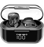 TOZO Crystal Buds Bluetooth 5.3 True Wireless Stereo Earbuds IPX8 Waterproof in Ear Headset Call Noise Reduction Headphones with Digital Display and Transparent Case Long Standby Earphones Black