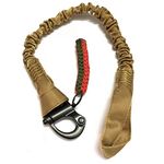 HANSTRONG GEAR H World EU Tactical Upgraded version Multi-Use Adjustable Quick Release Retractable Safety Sling Lanyard for Outdoor Sports Airsoft Hiking Tan