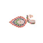 SARAF RS JEWELLERY-Rose Multi colour AD studded Peacock Designer Finger Ring