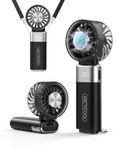ARCTlCOOL Portable Mini Fan with Ice Touch Tech, 7500 RPM Handheld Fan with Buckle, 4000mAh Rechargeable Battery, 100 Speeds Foldable Fan with Smart Digital Display for Makeup, Travel & Outdoor