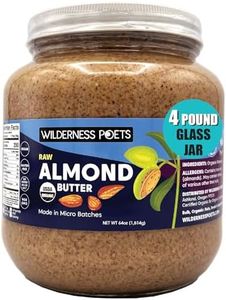 Wilderness Poets, Almond Butter - Organic Raw Nut Butter (4 Pound) - Vegan, Gluten Free, Non GMO, No Salt, No Sugar