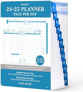 2024 Planner Refills – Jan. 2024 - Dec. 2024, Two Pages Per Day Daily ＆ Monthly Planner, 5.5" x 8.38", Ring-Bound Organizer, Tabs, Quotes, Prioritized Task, Daily Tracker/Notes, Appointment Schedule