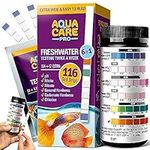 AQUA CARE PRO Freshwater Aquarium Test Strips - 116 ct - 6-in-1 Fish Tank Water Testing Kit for pH Nitrite Nitrate Chlorine & Hardness - Kits for Pond & Aquariums