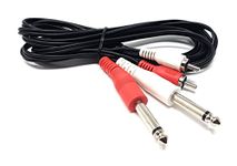 MainCore 3m Twin 2 x 6.35mm MONO Jack to 2 x RCA Phono Plugs Cable Lead for Mixers Power Amps, Turntables and Other Audio Equipment (Available in 0.5m 1m 1.8m 2m 3m) (3m)