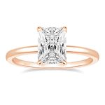 EAMTI 3CT 925 Sterling Silver Rose Gold Engagement Rings Radiant Cut Solitaire Cubic Zirconia CZ Wedding Promise Rings for Her Wedding Bands for Women Size 7