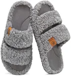 EverFoams Womens Fuzzy Open-toe Sli