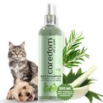 Caredom Dry Pet Dog Shampoo & Cat Dry Shampoo For Water Free Bath | Dry Shampoo Spray With Neem & Tea Tree Extracts | Dog&Cat Shampoo With Anti Fungal & Anti Bacterial Properties | Pet Shampoo (200ml)