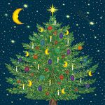 Museums & Galleries Pack of 5 Artistic Charity Christmas Cards - Christmas Tree - Lovely Festive Illustration by Catherine Rowe - 5 Cards of 1 Design, Multi, 160 x 160mm