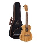 Ortega Guitars Concert Ukulele Electro-Acoustic – Timber Series – Including Gigbag – Zebrawood, Natural (RFU11ZE)