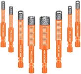 JOERIC 8 PCS Orange Dry Diamond Drill Bits Set, Hex Shank Diamond Hole Saw Kit with Storage Bottle, for Granite Marble Tile Ceramic Stone Glass Hard Materials (Not for Wood) with Size 3/16'' to 9/16''