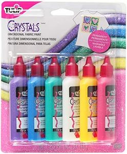 Tulip 15552 Washable Crystals 3D Fabric Paint Set, Multicolor, 1-Pack