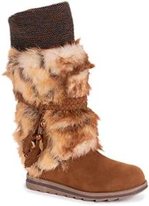 MUK LUKS Men's Lukees Women's Sigrid Leela Too Boots Fashion, Cognac, 8.5