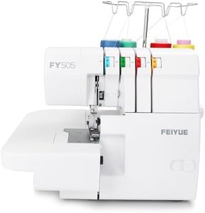 FEIYUE FY505 Serger Overlock Machine with 2/3/4 Thread Capability, Built-in Rolled Hem, Durable Heavy-Duty Metal Frame, Adjustable Differential Feed